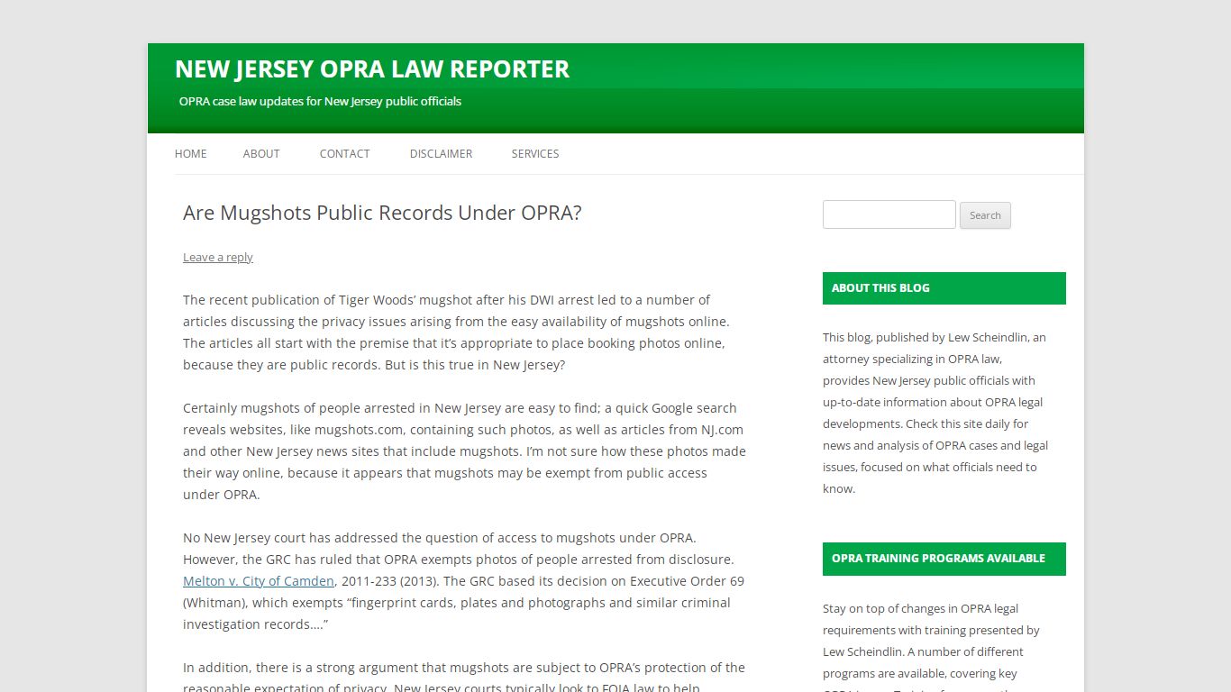 Are Mugshots Public Records Under OPRA? | NEW JERSEY OPRA LAW REPORTER